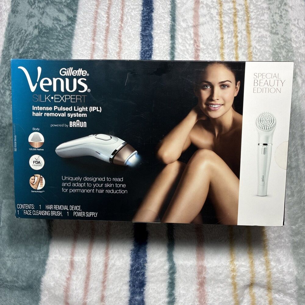 NEW Gillette Venus Silk Expert Braun BD 5008 Body IPL Laser Hair Removal BD5008